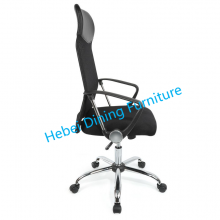Dining Furniture Fabric and Mesh Upholstery Seat Black Ergonomic Desk Chair Chrome Legs Swivel Office Chair thumbnail-2
