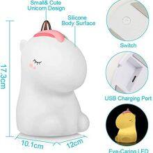 3500K Nursery Silicone USB Portable Color Charging Cute LED Unicorn Night Lights for Kids Bedroom Decor Birthday Gift thumbnail-3