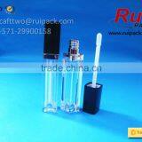 Clear Square Lip Gloss Tube With Matte Black Brush Cap, Transparent Square Lip Cream Case thumbnail-3