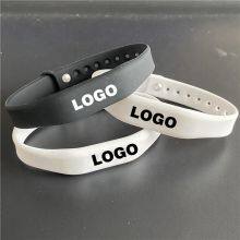 Black Laser Social Media Tap Band Unique QR Code NFC Silicone Wrist Band Bracelet Embedded NFC Chips thumbnail-4