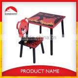 colorful carton design wooden children table and chair