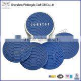 Excellent Fancy Round Alligator Pattern Leather PU Coaster Set