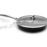 Aluminum Nonstick Pressed/ Forged Fry Pan With Glass Lid Lid Covered Pizza Pan Egg Pan thumbnail-2