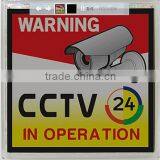 Dummy-SN-80X80 Outdoor Warning CCTV Solar Cell Operation- Auto Blinking Signs