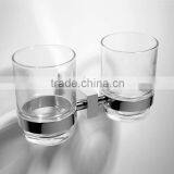 bathroom accessories double glass holder