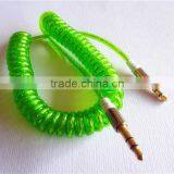 Fashion Audio/DC3.5MM Transparent Spiral Gold-plated Cable