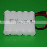 1000mAh 6V high & low temperature NICD rechargeable battery pack