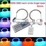 RGB Color 104mm DC12V Black PCB Semi Circle 5050 Smd Angel Eyes Auto Parts German Cars thumbnail-2