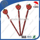 Wooden Cartoon Funny Pencil With Strawberry Pendant