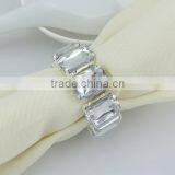 Wholesale Square Shape Crystal Acrylic Stones Wedding Napkin Ring thumbnail-3