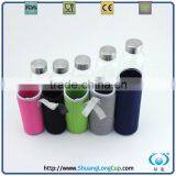 Borosilicate glass drinking bottle with Neoprene Bag