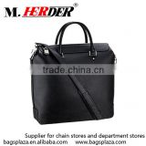 M5062 Alibaba China factory black genuine leather mini briefcase for men