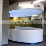 kkr made solid surface acrylic semi-round reception desk with light