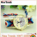 New Arival Fashion Colorful String Weaved Tree Design Quartz Lady Watch thumbnail-6