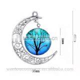 Best Selling Boho New Moon Tree of Life Pendant Necklace thumbnail-2
