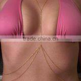 Women Summer Vintage Fashion Sexy Bikini Body Chian Waist Belly Gold Body Chain Necklace