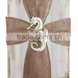 Burlap Cross Wood Sign thumbnail-3