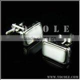 Wholesale Cufflink Silver Brass Material With Big Rectangle Stone Jewelry thumbnail-1
