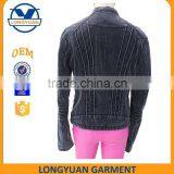 Black Fashion Customized Newest Leather pu Leather Jacket for Woman2016 thumbnail-2