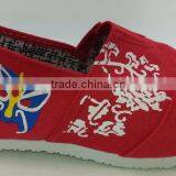 Pretty and Fashion Red Print Ladies' Canvas Casual Shoes thumbnail-1
