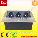 Euro Popular CE Approve Desktop Pop Up Hidden Power Socket/Outlet With 3 Way EU Standard Power Plug thumbnail-2