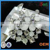 Elegant Silver Opal Brooch Alloy Crystal Flower Brooch for Wedding Invitations thumbnail-5