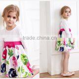 Birthday Dress for Girl of 7 Year Old Beautiful Floral Printed Baby Girl Dress 2015 thumbnail-1