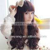 hot sale high quality dark brown long curly wig
