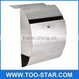 Newspaper Mailbox Lock Stainless Steel Wall Mount Mail Boxes thumbnail-3