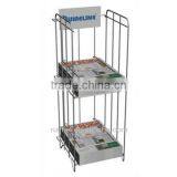 2 Tiers Floor Standing Newspaper Magazine Display Rack thumbnail-3