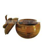 High Quality Best Selling Eco Friendly Natural Rubberwood Bowl From Viet Nam thumbnail-1