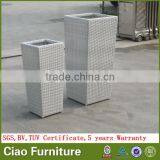 Outdoor Cheap Plastic Flower Pots Wholesale Rattan Planter Pot thumbnail-3