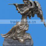 Lady Life Size Casting Bronze Statue With Stone Base thumbnail-1