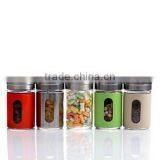 High Quality Mini Cylinder Glass Seasoning Pot With Colored Plastic Coating for Spice /salt/pepper thumbnail-1