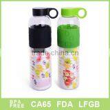 Beautiful Single Wall With Silicone Band Glass Lemon Water Bottle thumbnail-1