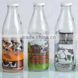 1L Clear Round Glass Milk Bottle thumbnail-1