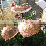 Modern Metal Copper Chalice Garden Bird Bath Sculpture