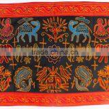 Home Decorative Indian Ethnic Embroidery Work Mirror Work Cotton Wall Hanging Tapestry thumbnail-1