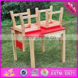 2016 New Design Home / School / Kindergarten Red Solid Wooden Toddler Table and Chairs W08G134 thumbnail-4