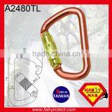 D Type Quicklock Mountain Climbing Aluminum Carabiner With Twist Lock thumbnail-3