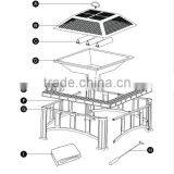 30 Inch Square Slatetable Fire Pit thumbnail-2