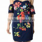 New Design off Shoulder Printing Party Dress Sexy Dress Sexy thumbnail-4