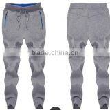 Custom Cotton Men's Fashionable Jogger Pants With Zipper and Logo Printed Sport Wear thumbnail-1