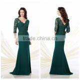 Elegant Chiffon Long Sleeve Sequin Casual Green Evening Dress thumbnail-1