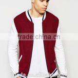 Knitted Burgundy Baseball Jacket, Stylish 3XL Coat Men thumbnail-2