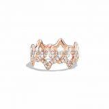 Rose Gold Plated CZ Studded Crown Shape Fashion Ring thumbnail-1