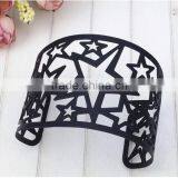 Personality High Quality Iron Stars Hollow Black Bangle Jewelry Manufacture thumbnail-3