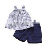 Kids New Outfit Summer Baby Plaid Shirt Cotton Summer Baby Thin Section Shorts Two Pieces Set thumbnail-1
