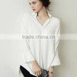 High Quality Europe Style Fashion Plus Size Loose White Dress Shirts for Ladies thumbnail-2