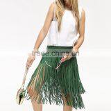 Dongguan Yihao 2015 Fashion Style High Quality Faux Suede Skirt With Tassel Fashional Suede Leather Skirt thumbnail-2
